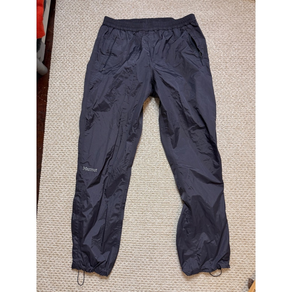 Marmot Mens XL PreCip Eco Waterproof Rain Pants Black Hiking‎ Outdoor Ripstop
